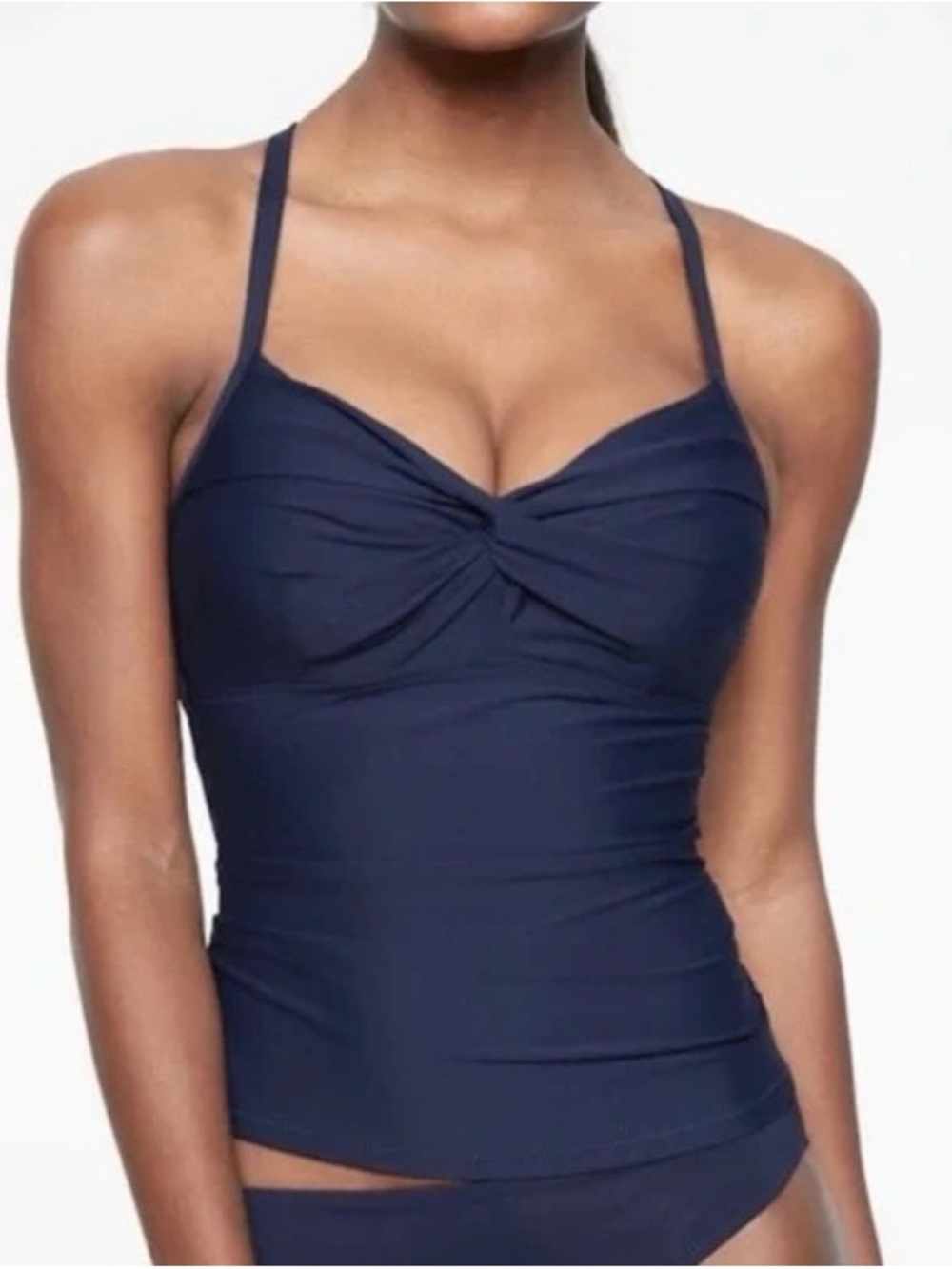 Athleta Twister Takini Swimsuit Top Ink Blue 32 D / DD NEW W Tags Adjustable NEW